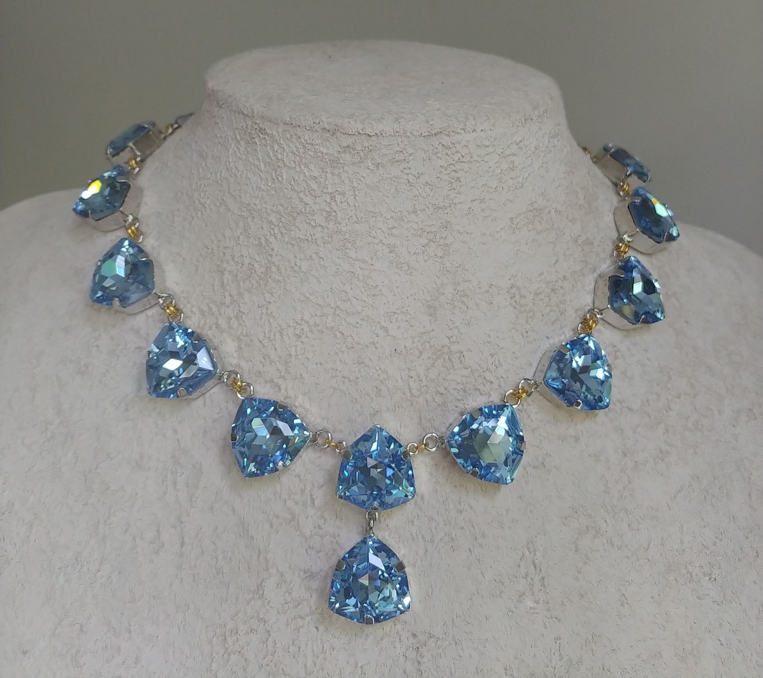 Light Blue Sapphire Trilliant Necklace ...