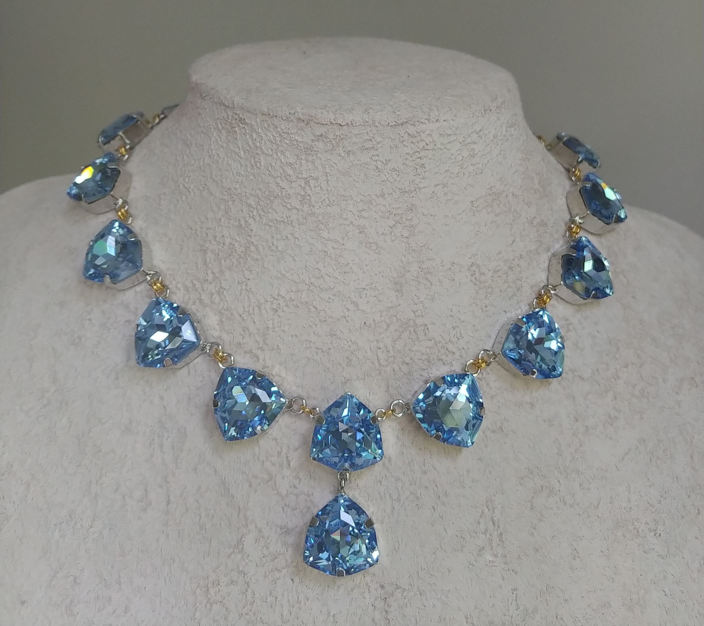 Light Blue Sapphire Trilliant Necklace ...