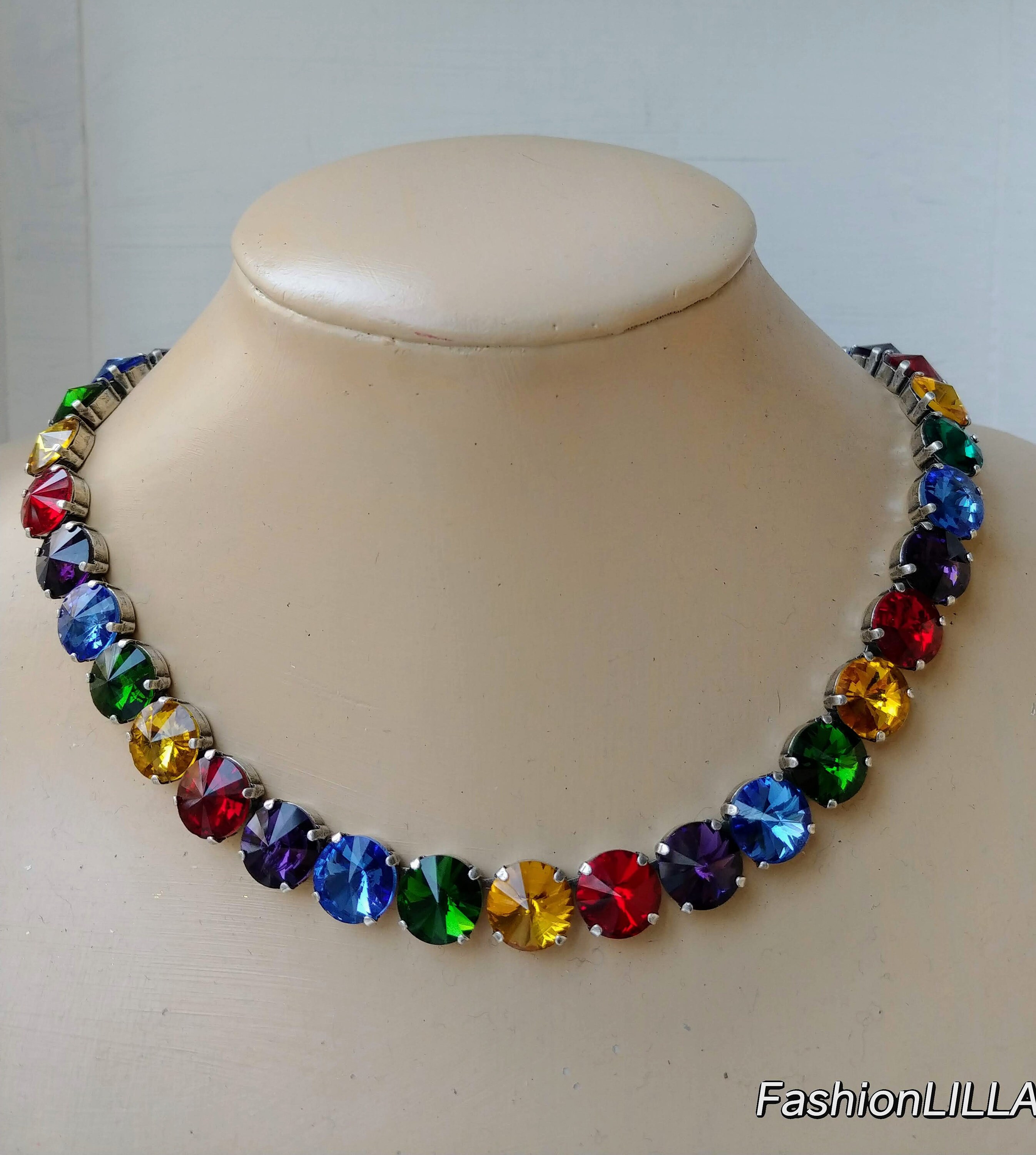Multicolor Rivoli Necklace Anna Wintour 