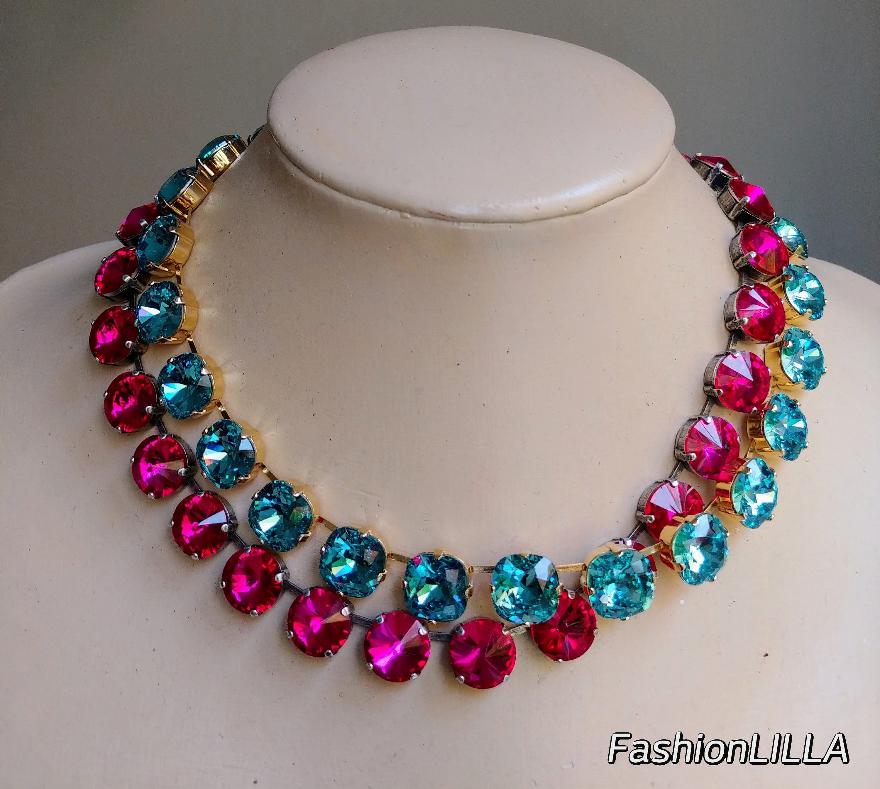 Anna wintour necklacerivoli necklacecolorful crystal | Etsy