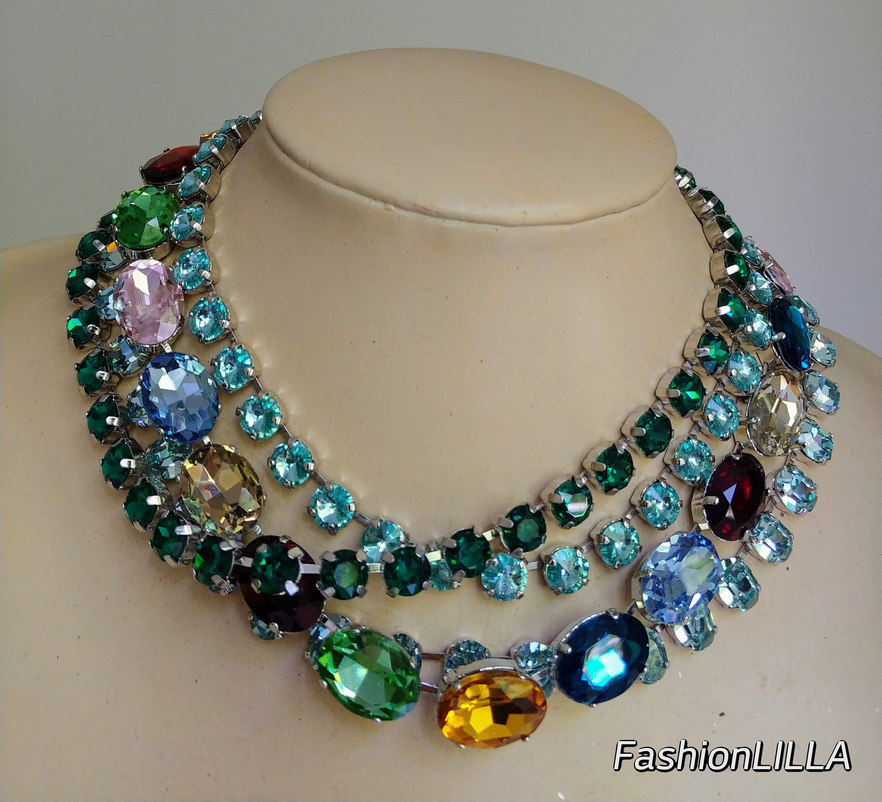 Swarovski multicolor cheap crystal necklace