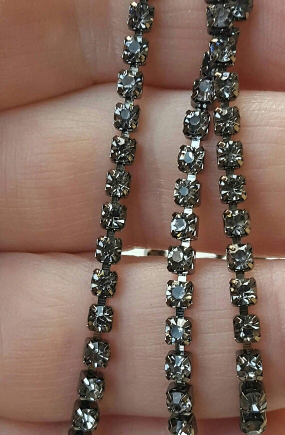 Items similar to Black diamond rhinestone cupchain ss12 gunmetal ...