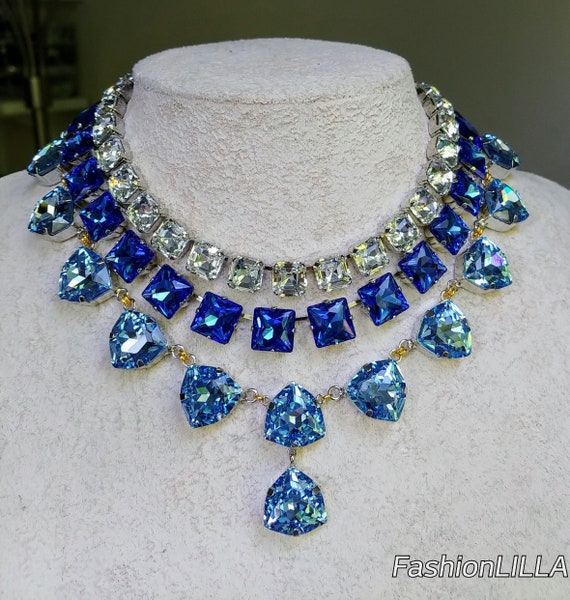 Light blue sapphire best sale necklace