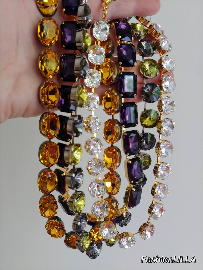 Anna Wintour Necklace Austrian Crystal Necklace Amethyst Etsy Canada