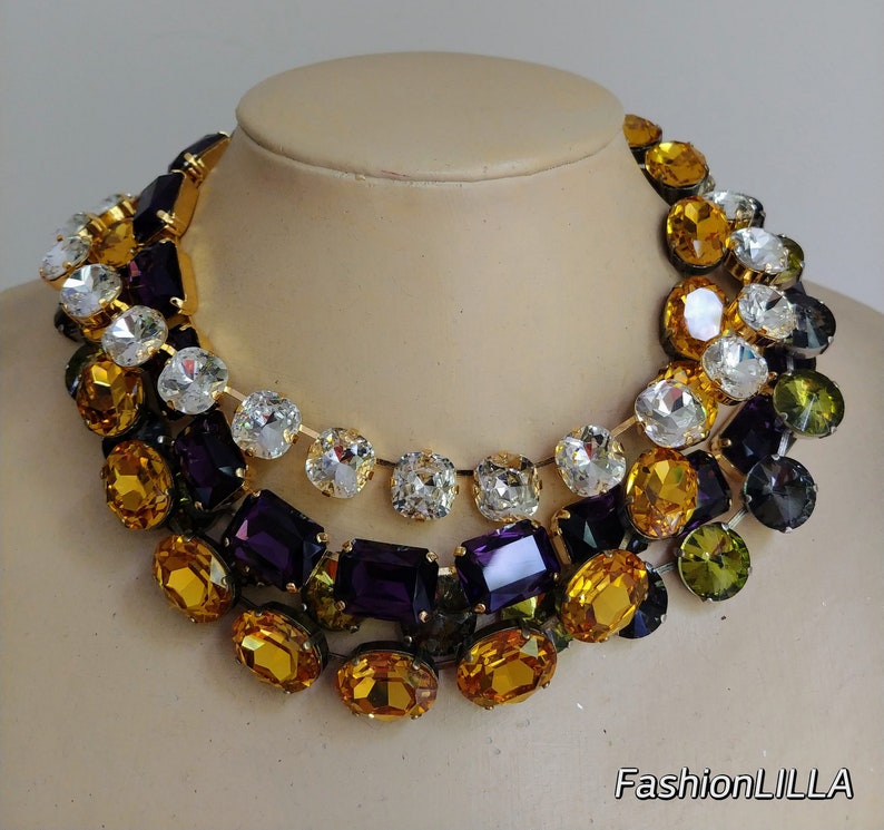 Anna Wintour Necklace Austrian Crystal Necklace Amethyst Etsy Canada
