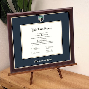 Caballete de graduación de la facultad de derecho, marco de diploma, soporte de exhibición, marco de graduación, soporte, regalo de graduación de la facultad de derecho, regalo de barra de paso