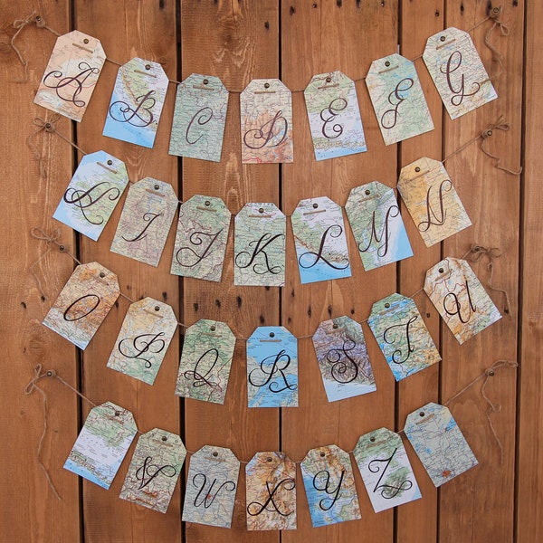 Map Bunting destination wedding decoration