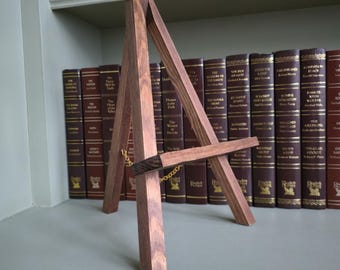 Expositor de libros de madera maciza, hecho a mano, para amantes de los libros, regalo