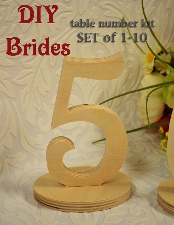 Wooden Table Numbers DIY Do It Yourself Wedding Table Number Etsy