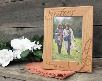 Sisters Custom Photo Frame, New Sister In Law Gift, Personalized Picture Frame