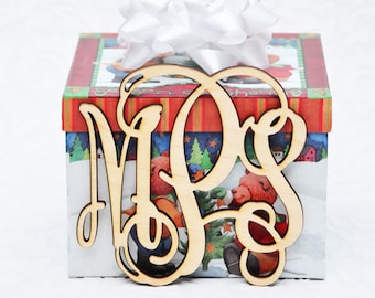 5 inch Wooden Monogram Letters Great for Chrismas Ornaments & Decorating Options