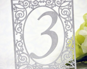 Silver Wedding Table Numbers - Centerpiece Custom Numbers - Cake Topper - Numbers - Gold Numbers - Silver Numbers - Fancy Numbers