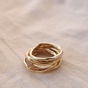 Sculpted Cast Brass Essential Lumi Ring
