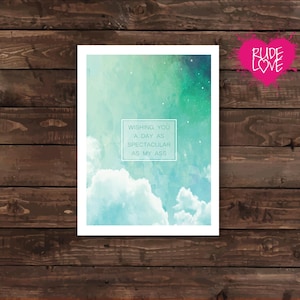 Lustige Geburtstagskarte – “Wishing You a Day as Spectacular as My Ass” – Innenseite blanko – 13x18 Grußkarte mit Umschlag – Frecher Humor