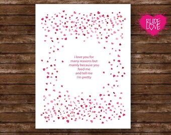 Carte amour drôle, carte d'anniversaire sarcastique, carte petit ami ou petite amie, carte relation coquine, carte amour nourriture