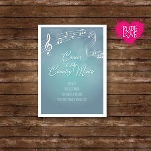 Carte drôle de cancer, carte de cancer, carte de cancer de baise, carte de voeux, carte drôle, musique country, carte de chimio, humour, carte drôle de cancer