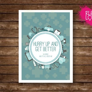 Get Well Card, Funny Cancer Card, Just Because Card, Cartes de voeux, Funny Greeting, Adulte, Cartes, Humour, Cancer,