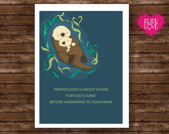 Funny Parenting Card | Rude Mom Card | New Parent Card | Mother’s Day Card | Funny Dad Card | Parenthood Humor Card
