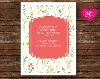 Tarjeta de cumpleaños divertida para mamá / Tarjeta sarcástica del Día de la Madre / Tarjeta de tal palo, tal astilla / Tarjeta con cita divertida para mamá