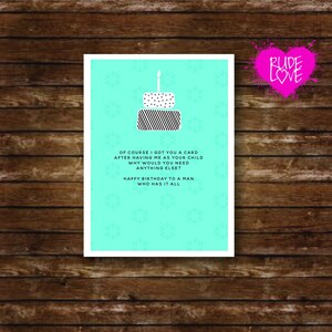 Tarjeta de cumpleaños divertida para papá l Para él l Tarjeta del día del padre l Tarjeta del niño l Regalo para papá
