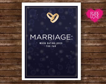 Funny Wedding Card, Marriage Humour Card, Sarcastic Anniversary Card, Cheeky Love Card, Funny Engagement Card, RudeLove Card