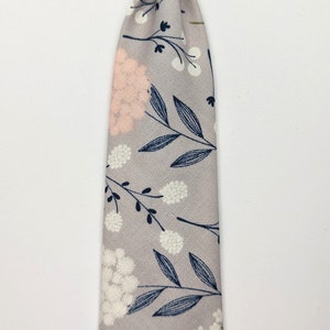 Gray Floral tie, skinny tie, hand made tie, floral skinny tie, gray floral, wedding tie, prom tie, missionary tie, skinny floral image 5