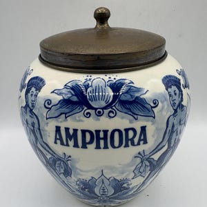 delft tobacco jar history Pair Blue and White Jars Delft Hand Painted 18th Century A Pair of Dutch Delft