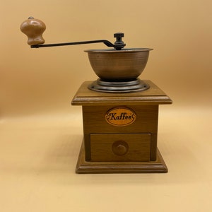 Vintage Coffee Grinder Brass Wood Kaffee Antique Coffee Bean Mill Hand Grinder French Farmhouse Italian German Kitchen Germany Zassenhaus