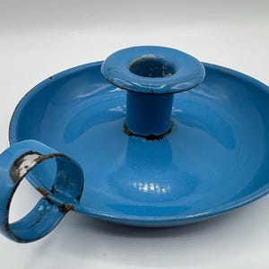 Antique Enamel Chamberstick - Etsy