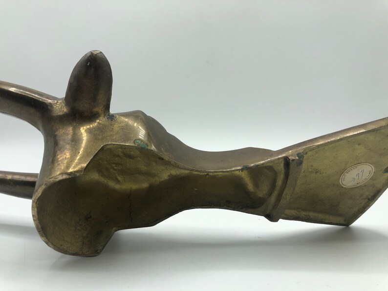 Solid Brass Steer Head Boot Jack Longhorns Texas Cow Horns Vintage Mid Century Western Home Decor 1960s Mid Century Modern Boho Sculpture