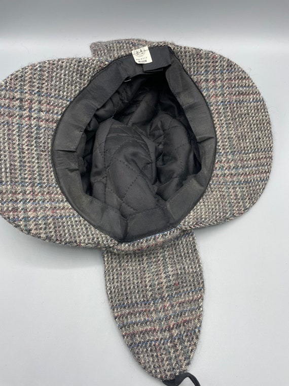 Vintage Sherlock Holmes Tweed Hat Double Brimmed … - image 8