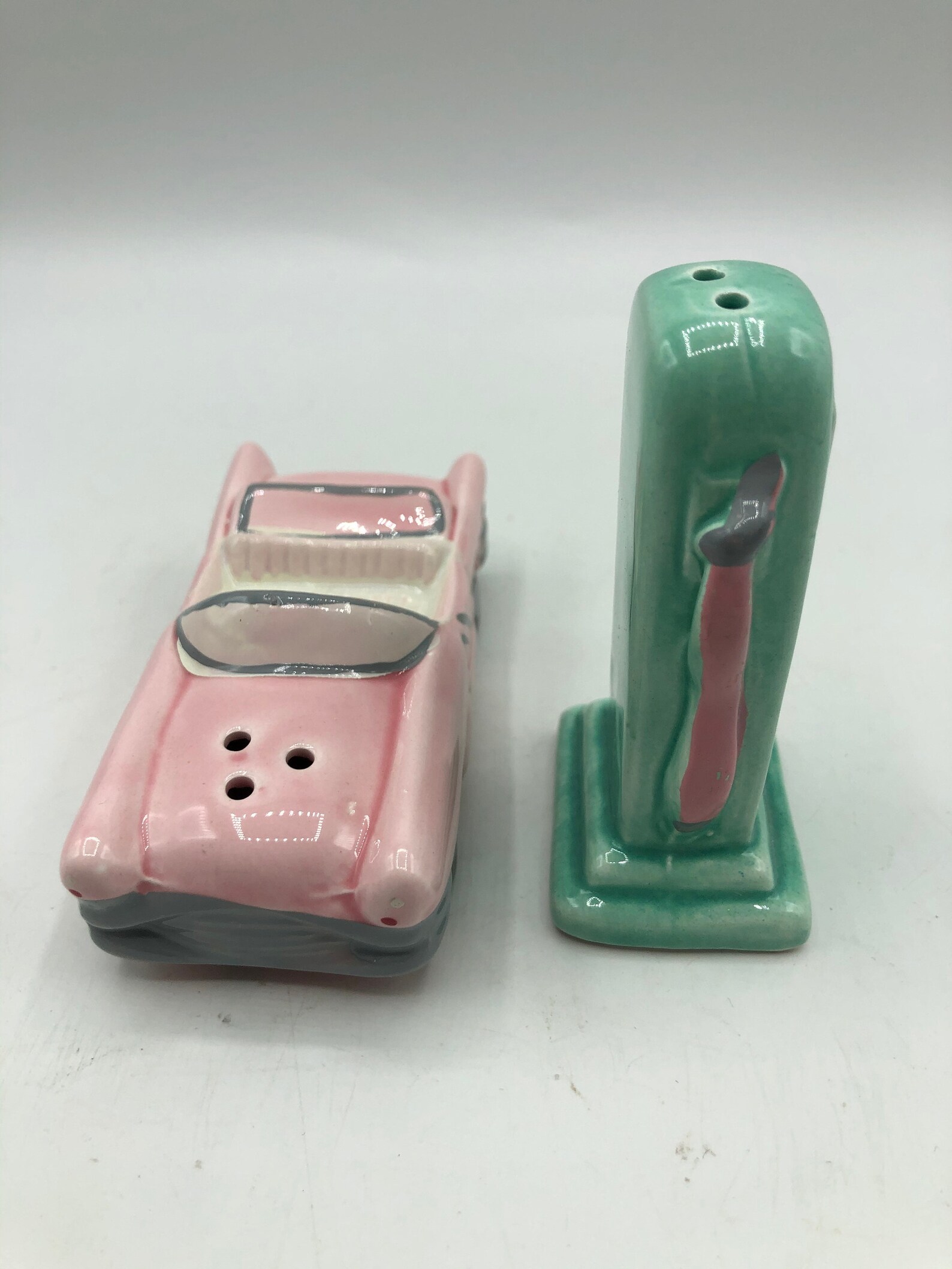 Vintage Car and Pump Salt and Pepper Shakers Ceramic Route 66 | Etsy