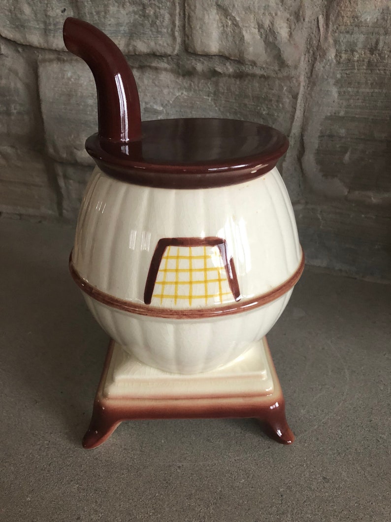 Vintage Pot Belly Stove Cookie Jar Americana Farmhouse Decor Etsy