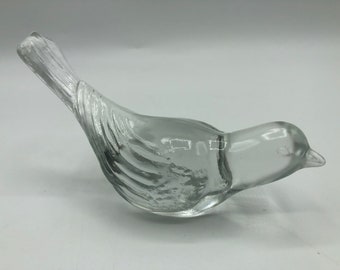 Solid Clear Glass Bird Figurines used