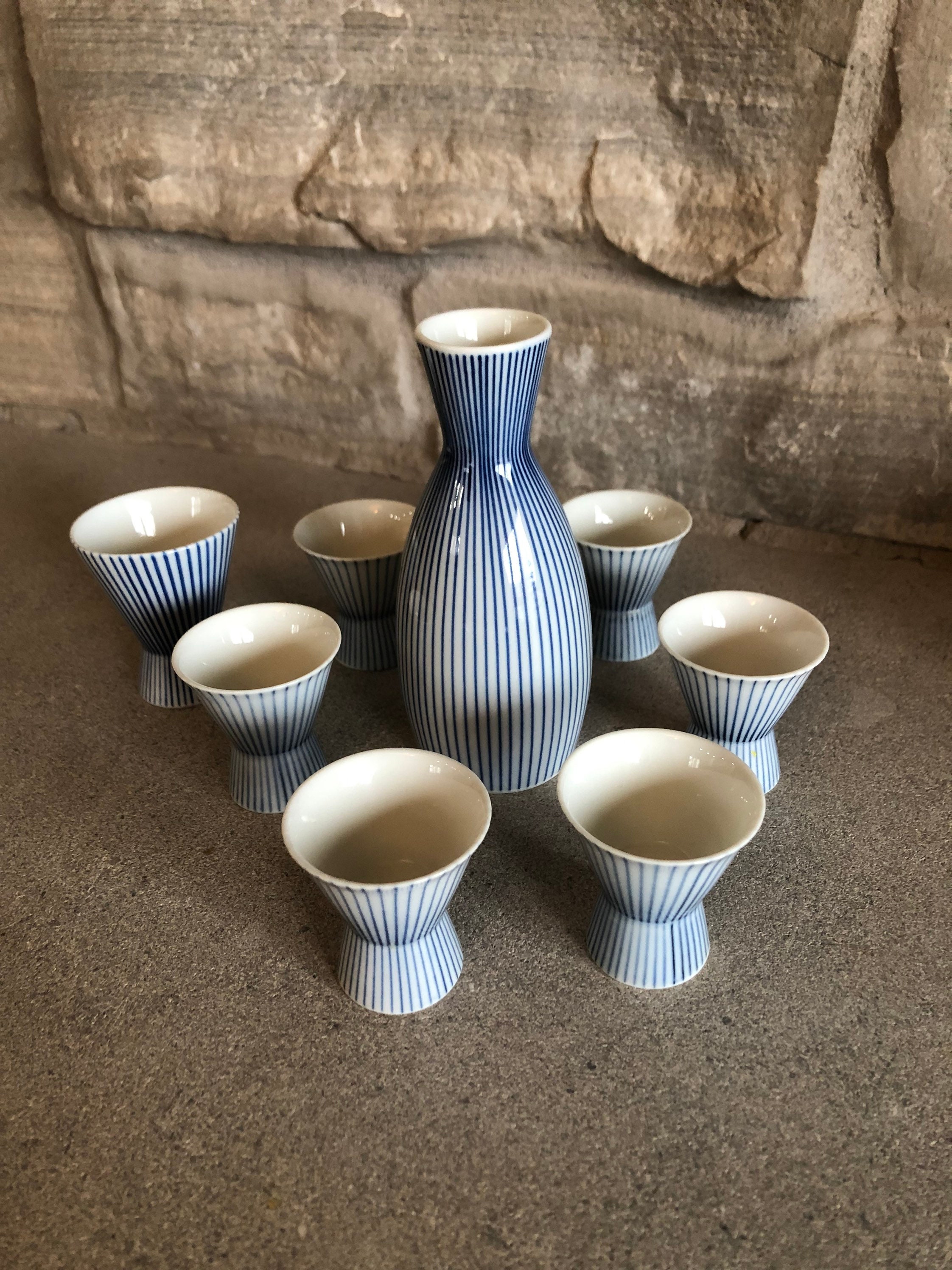 Sake Set Japanese Sake Cup Set Sake Set With Warmer Color : Black Traditional Pottery Hot Saki Set 6-Piece Including Hip Flask Wine Glass Warm Pot 