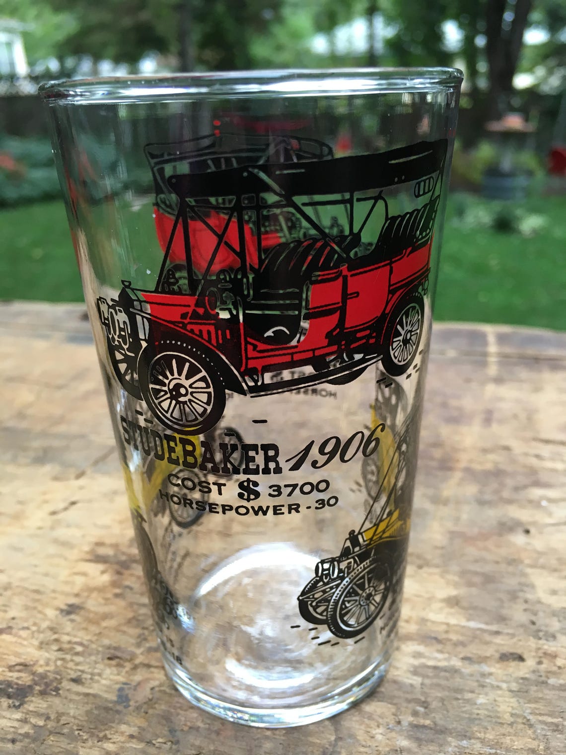 Vintage American Automobile Themed Glasses Antique Auto Ford | Etsy