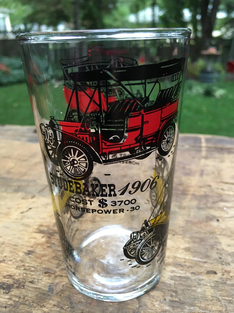Vintage American Automobile Themed Glasses Antique Auto Ford | Etsy