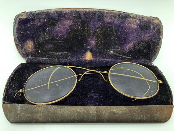 Antique 10k Gold Filled Wire Rim Glasses Vintage Eyeglasses Etsy