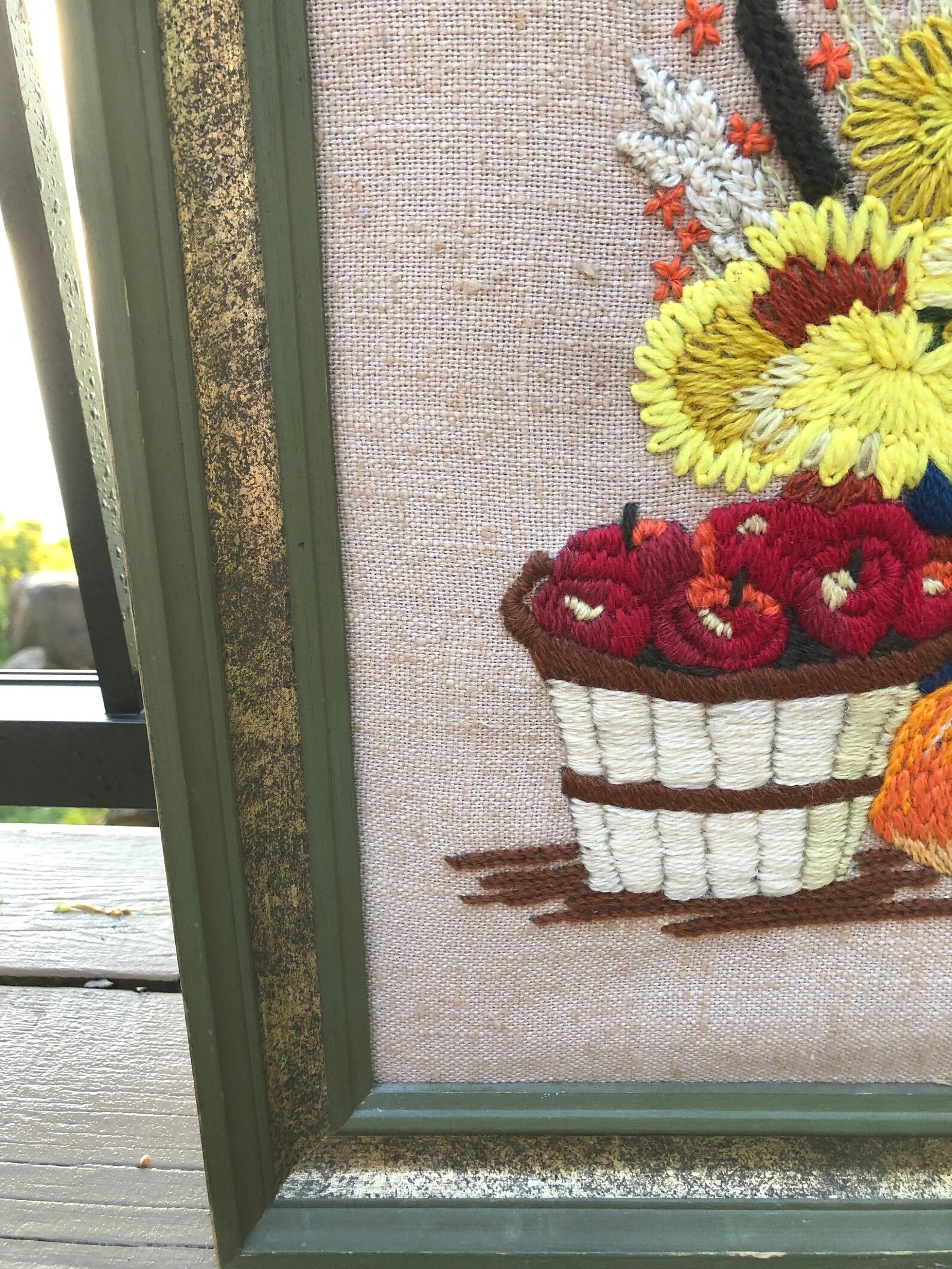 Vintage Framed Crewel Embroidery Yarn Art Crewel Wall Hanging Etsy
