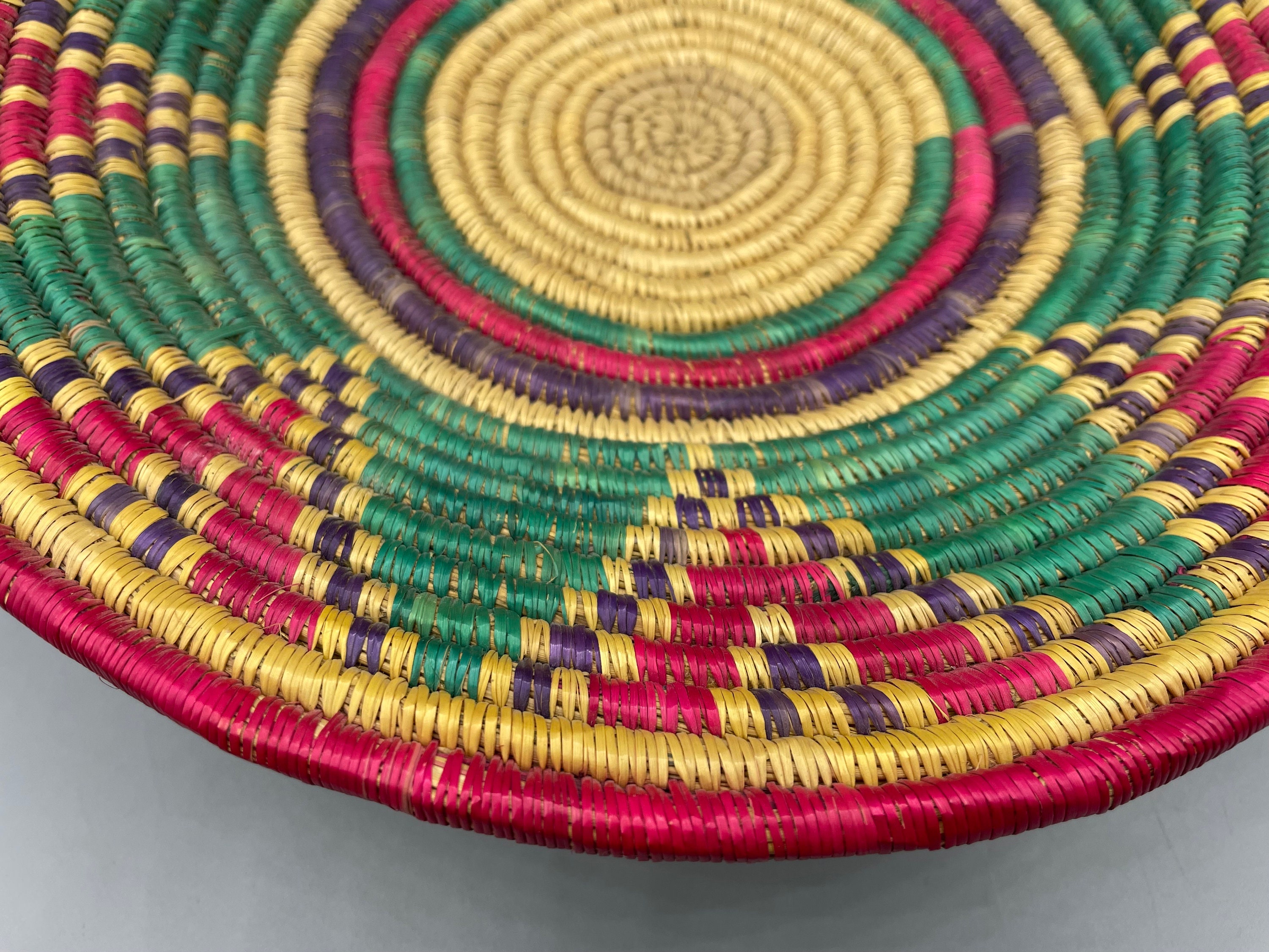 Couvercle Panier Enroulé Tissé Fait Main Vintage Amérindien - 6 Pouces