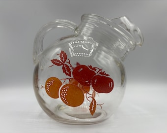 Vintage 1950s Orange & Tomato Glass Juice Pitcher Mid Century - Etsy