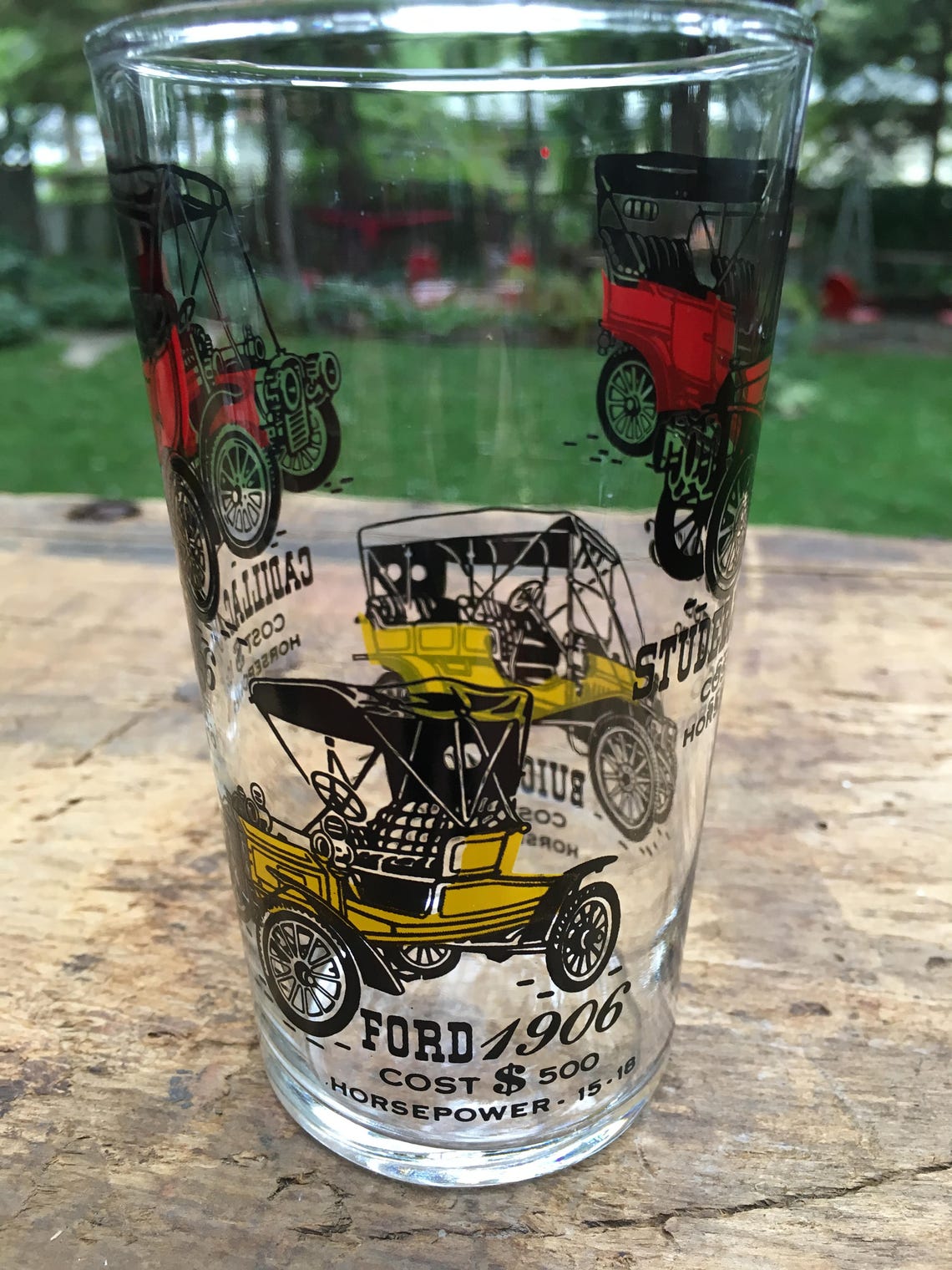 Vintage American Automobile Themed Glasses Antique Auto Ford | Etsy