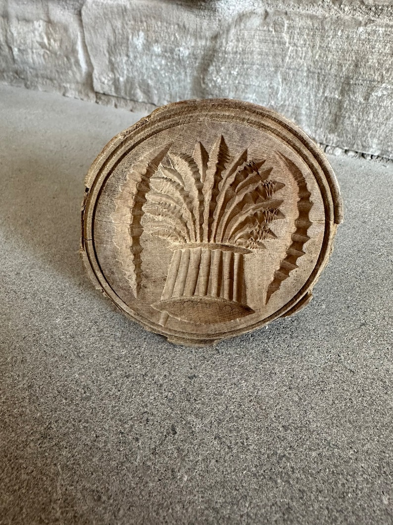 Antique Butter Print Wheat Butter Stamp Wheat Bundle Butter Etsy