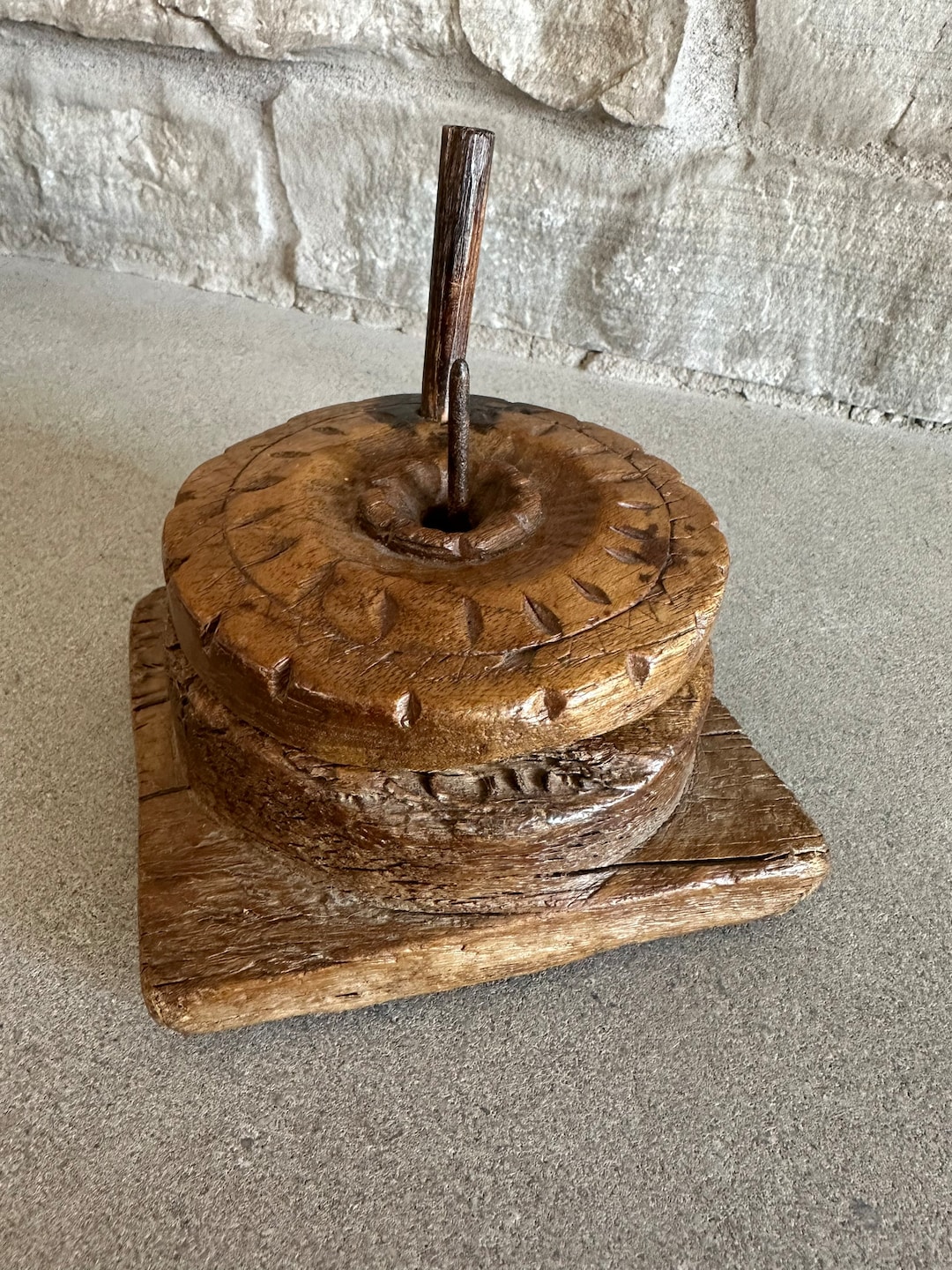 Antique Spice Grinder Wood Antique Hand Spice Grinder Atta Etsy