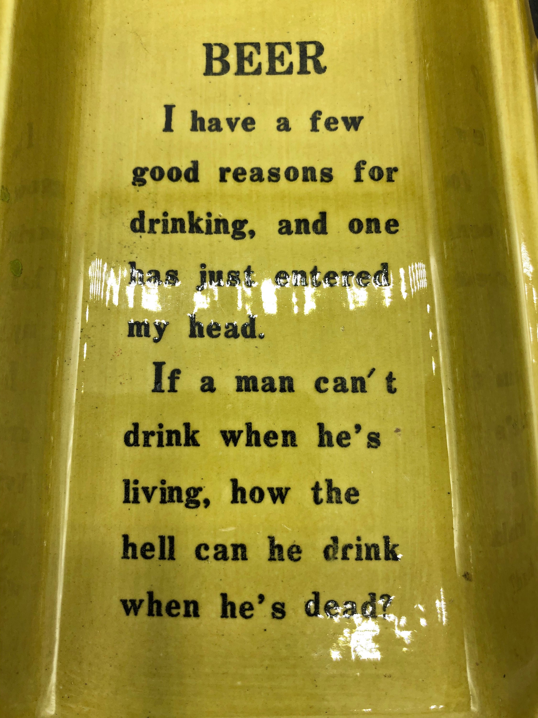 Funny BEER Poem Stein Ashtray Vintage Ceramic Ash Tray Beer Etsy