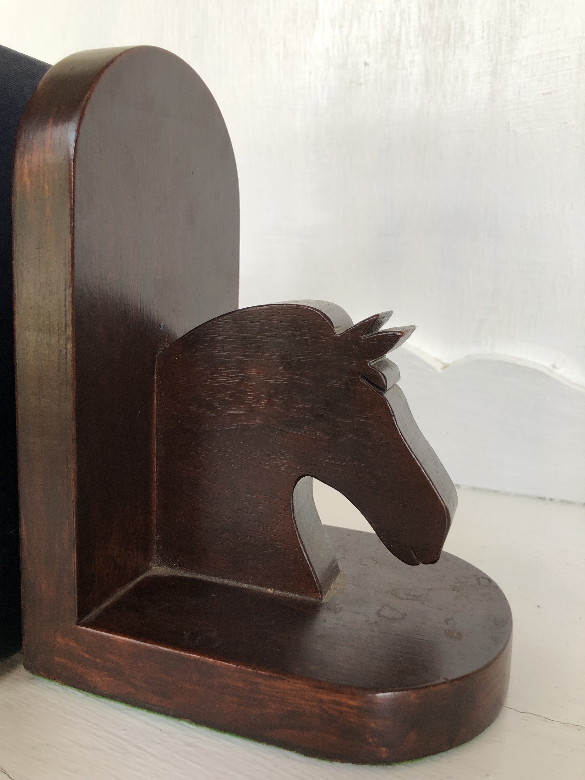 Vintage Horse Bookends Carved Wood Book Ends Horse Head Etsy