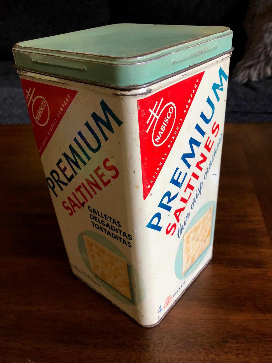 Vintage Nabisco Saltine Premium Cracker Tin Canister Etsy