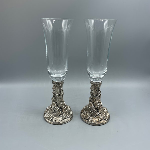 Metal Base Wine Glasses Etsy