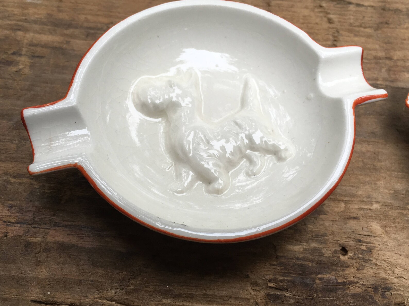 Pair of Scotty Dog Vintage Ashtrays Scottish Terrier White Etsy