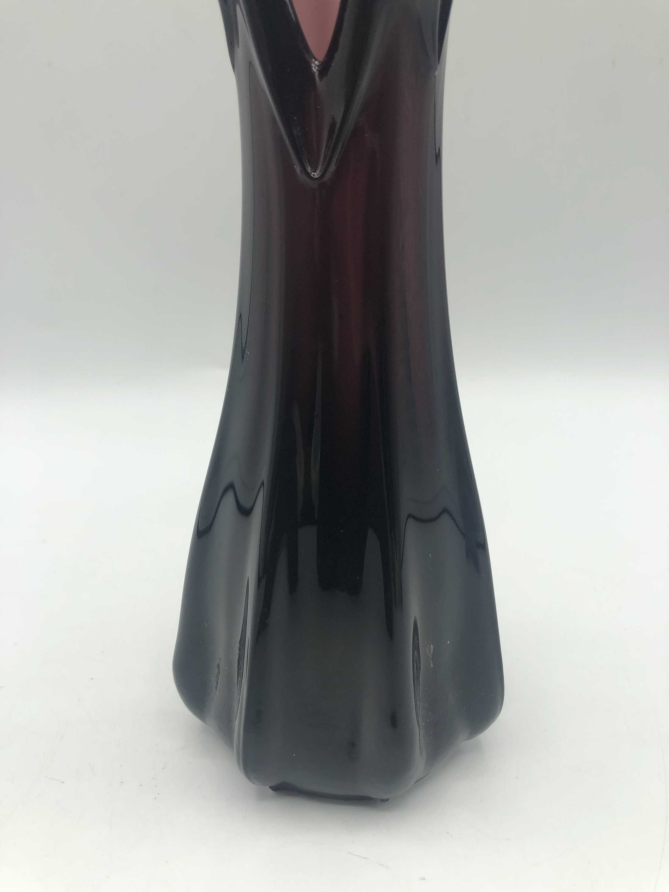 Purple Swung Glass Vase Handcrafted Glass Vase Cut Flower Vase Etsy